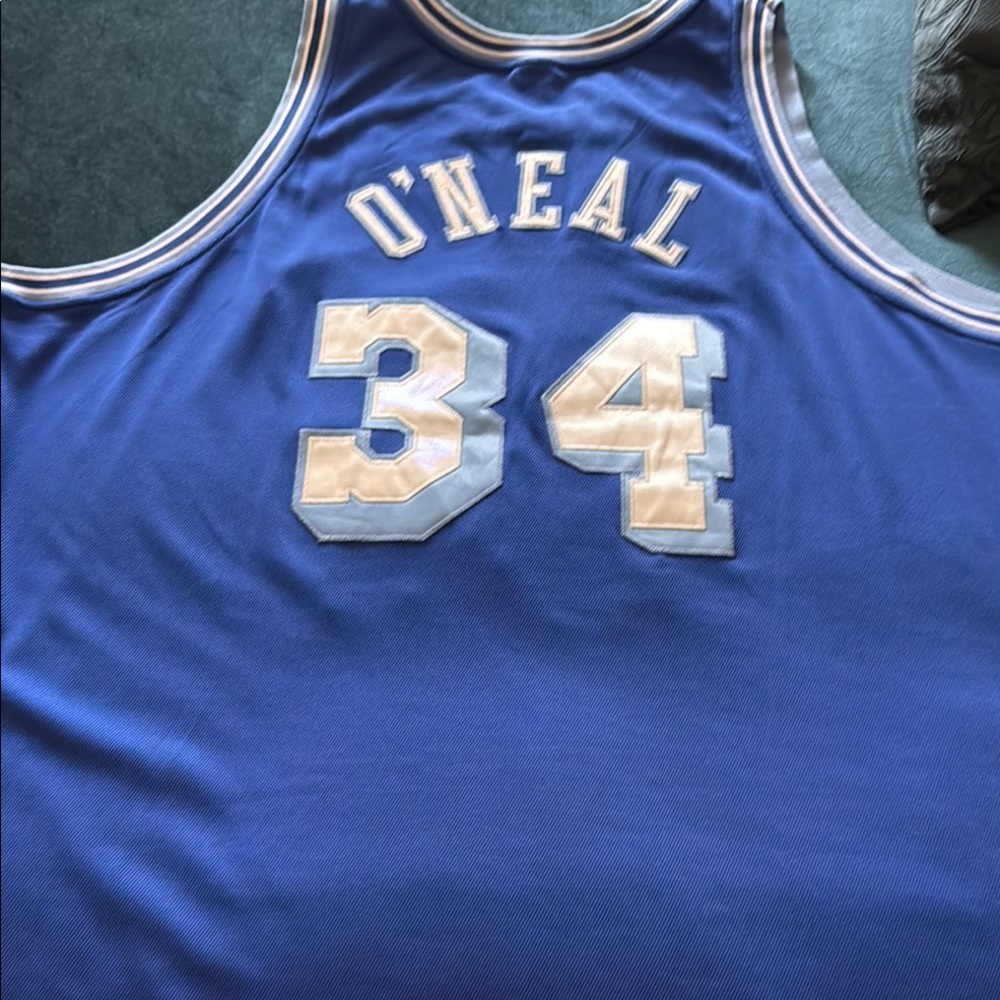 Lakers authentic Shaq O’Neal #34. Blue and White Basketball Jersey.